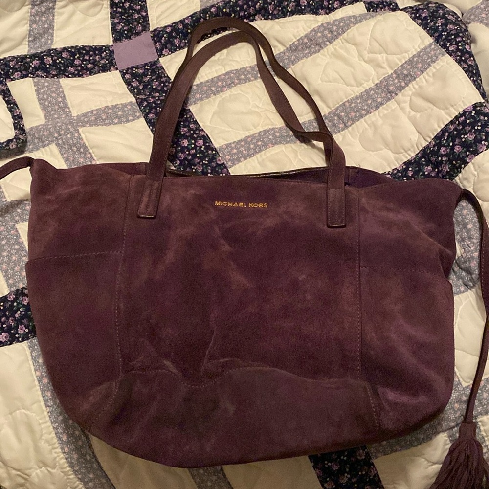 Michael Kors Plum Suede Shoulder Bag